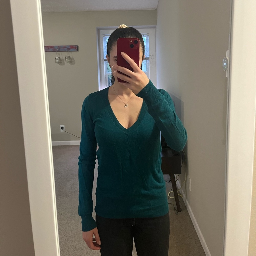 The Limited V-Neck Sweater in Teal